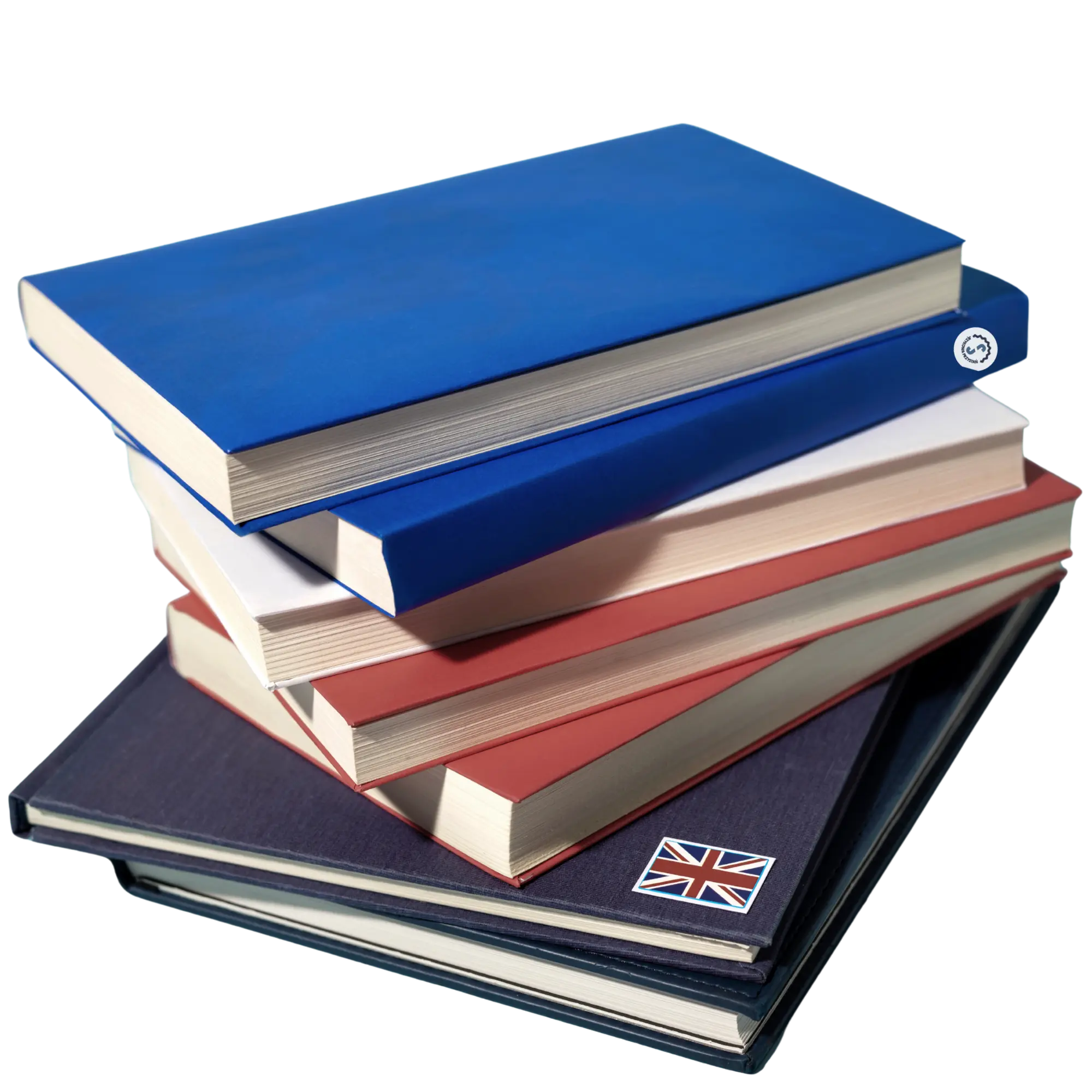 Stos podręczników na indywidualne zajęcia angielskiego online